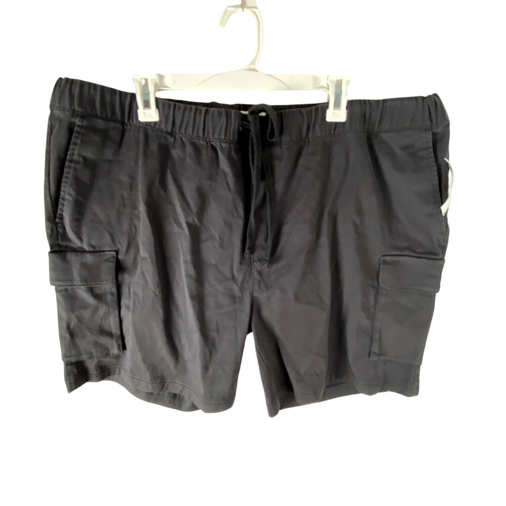 Abound Shorts Men 2XL Black Casual Outdoor Elastic Wiast Cargo Pocket Drawstring